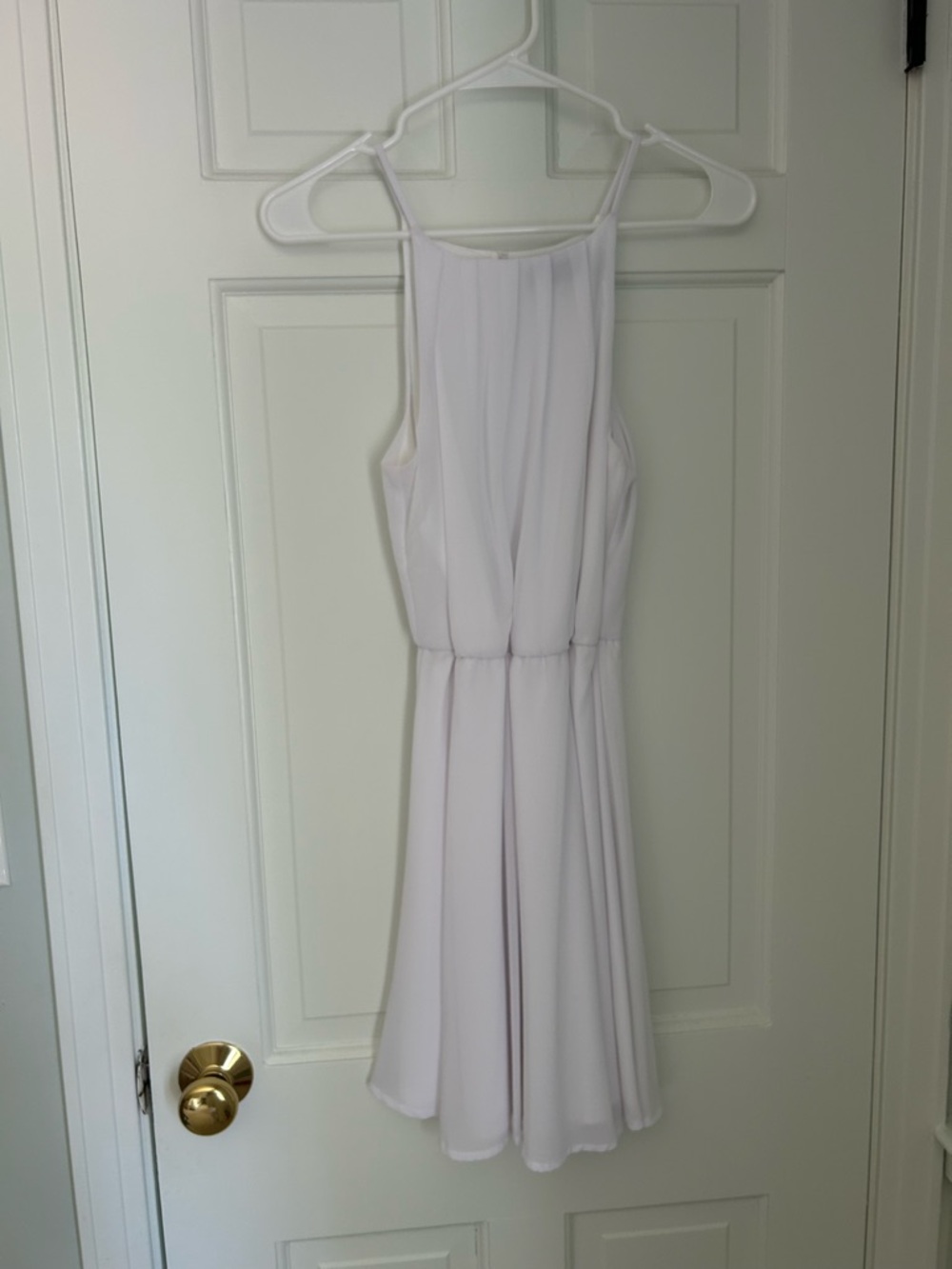 Blue Rain White Sleeveless Mini Dress